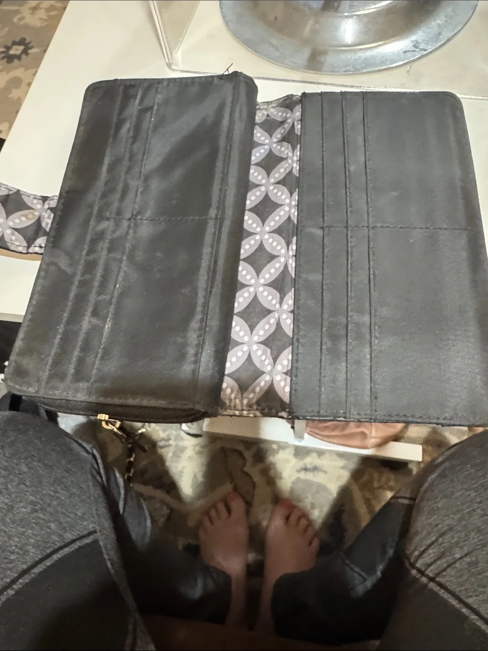 Franco Sarto Black Quilted Women's Wallet Clutch